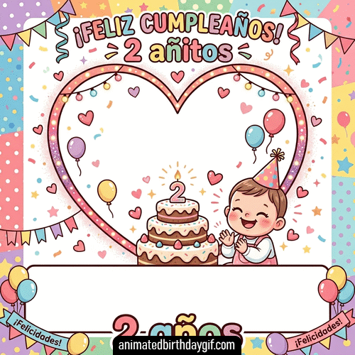Plantilla 2 Años para cumpleaños de 02 años