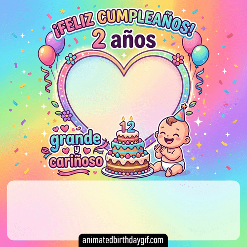 Plantilla Grande y Cariñoso para cumpleaños de 02 años