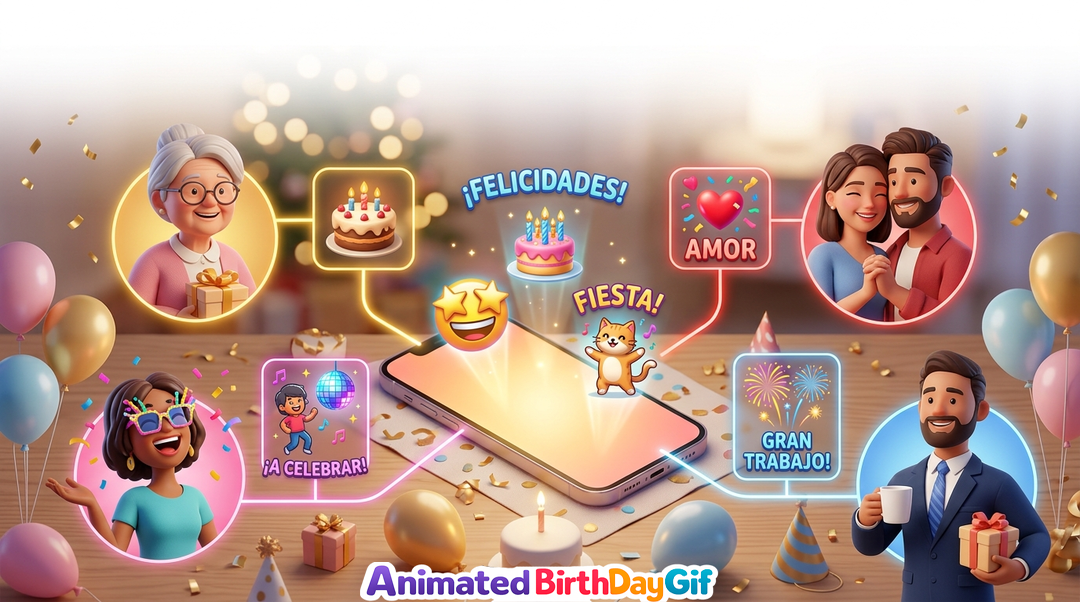 Cómo elegir el GIF perfecto de cumpleaños para cada persona: guía 2026