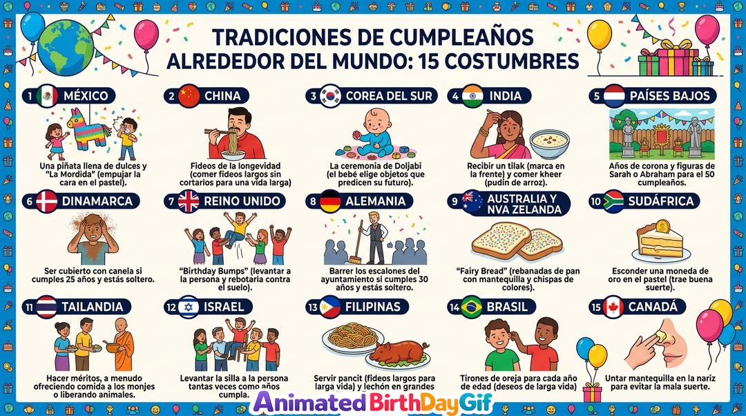 Tradiciones de cumpleaños alrededor del mundo: 15 costumbres